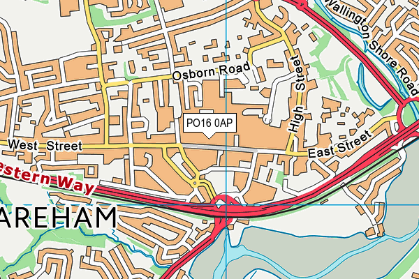 PO16 0AP map - OS VectorMap District (Ordnance Survey)