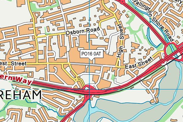 PO16 0AT map - OS VectorMap District (Ordnance Survey)