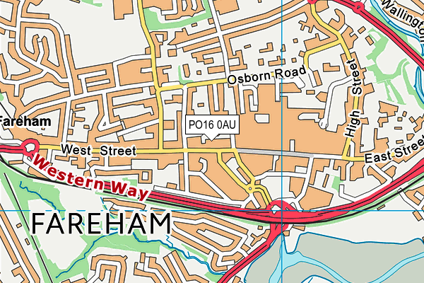 PO16 0AU map - OS VectorMap District (Ordnance Survey)