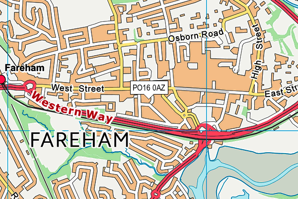 PO16 0AZ map - OS VectorMap District (Ordnance Survey)