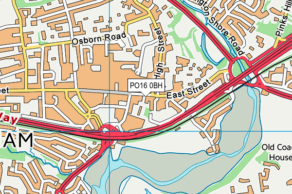 PO16 0BH map - OS VectorMap District (Ordnance Survey)