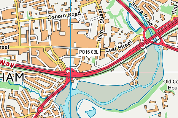 PO16 0BL map - OS VectorMap District (Ordnance Survey)