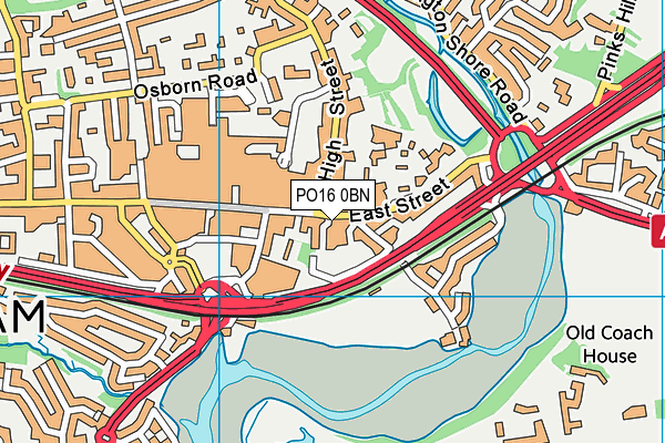 PO16 0BN map - OS VectorMap District (Ordnance Survey)