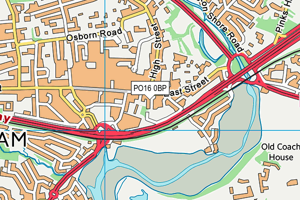 PO16 0BP map - OS VectorMap District (Ordnance Survey)