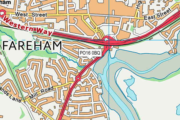 PO16 0BQ map - OS VectorMap District (Ordnance Survey)