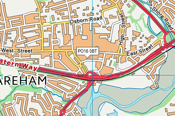 PO16 0BT map - OS VectorMap District (Ordnance Survey)