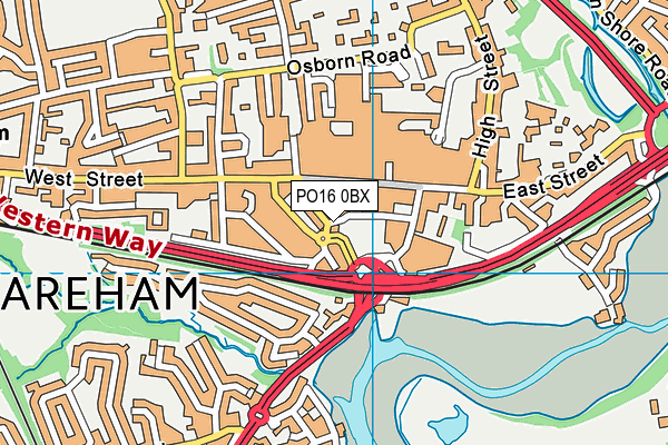 PO16 0BX map - OS VectorMap District (Ordnance Survey)