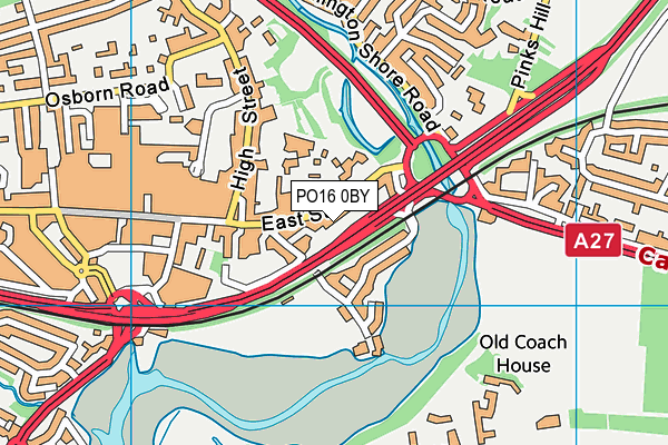 PO16 0BY map - OS VectorMap District (Ordnance Survey)