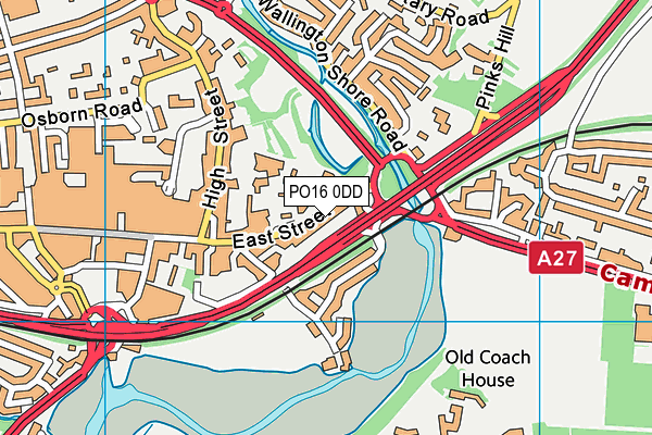 PO16 0DD map - OS VectorMap District (Ordnance Survey)