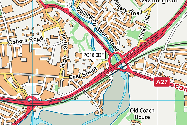 PO16 0DF map - OS VectorMap District (Ordnance Survey)