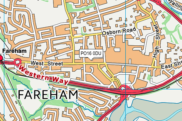 PO16 0DU map - OS VectorMap District (Ordnance Survey)