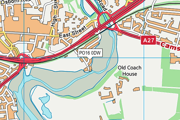 PO16 0DW map - OS VectorMap District (Ordnance Survey)