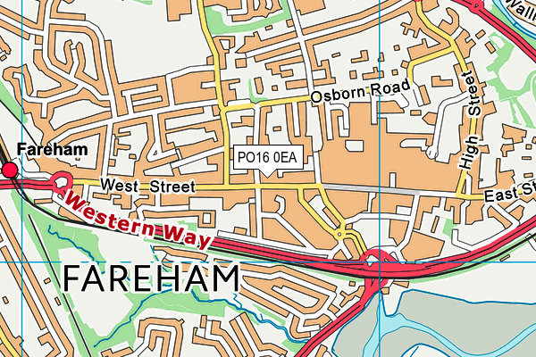 PO16 0EA map - OS VectorMap District (Ordnance Survey)