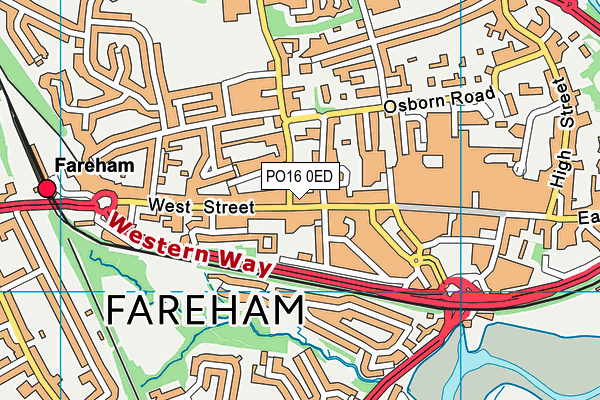 PO16 0ED map - OS VectorMap District (Ordnance Survey)