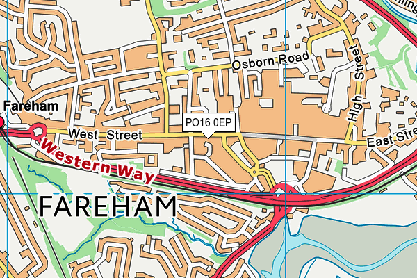 PO16 0EP map - OS VectorMap District (Ordnance Survey)