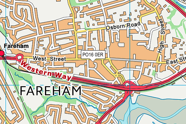 PO16 0ER map - OS VectorMap District (Ordnance Survey)