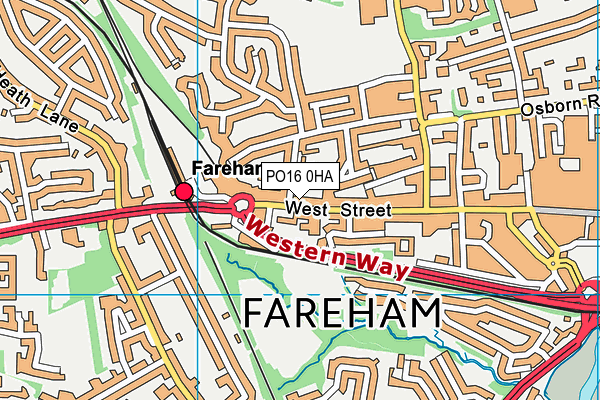 PO16 0HA map - OS VectorMap District (Ordnance Survey)