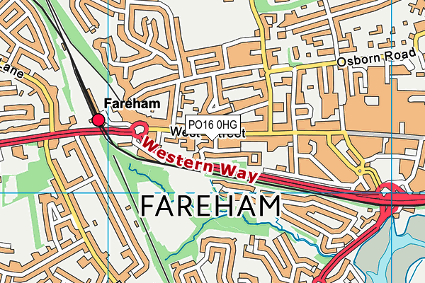 PO16 0HG map - OS VectorMap District (Ordnance Survey)