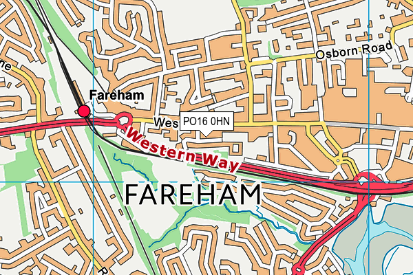 PO16 0HN map - OS VectorMap District (Ordnance Survey)