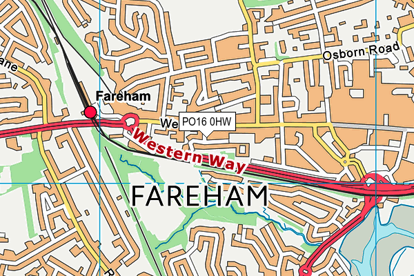 PO16 0HW map - OS VectorMap District (Ordnance Survey)