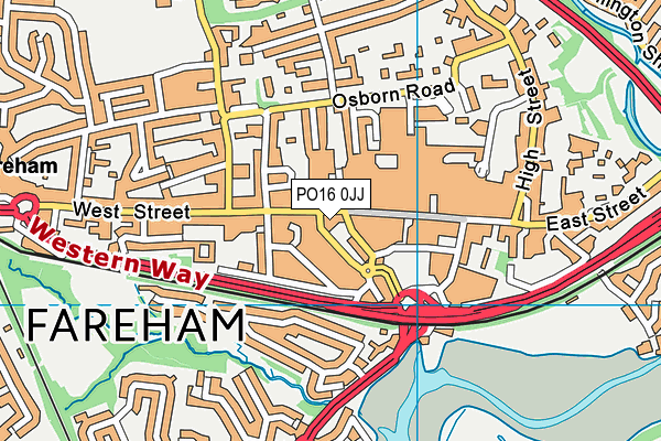 PO16 0JJ map - OS VectorMap District (Ordnance Survey)