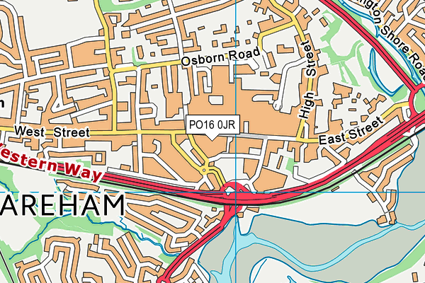 PO16 0JR map - OS VectorMap District (Ordnance Survey)