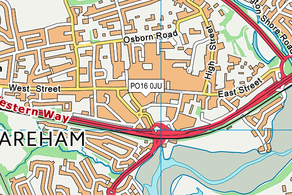 PO16 0JU map - OS VectorMap District (Ordnance Survey)