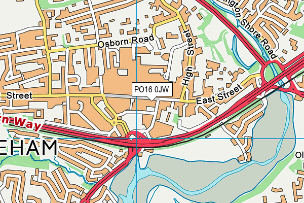 PO16 0JW map - OS VectorMap District (Ordnance Survey)