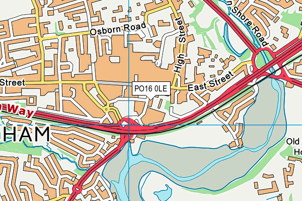 PO16 0LE map - OS VectorMap District (Ordnance Survey)