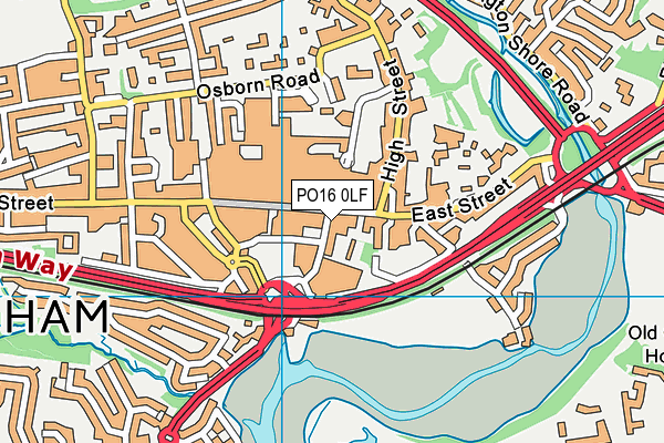 PO16 0LF map - OS VectorMap District (Ordnance Survey)