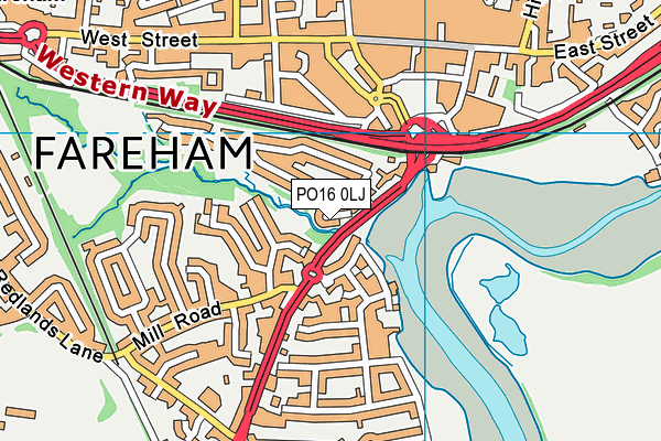 PO16 0LJ map - OS VectorMap District (Ordnance Survey)