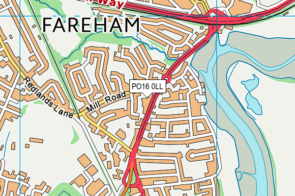 PO16 0LL map - OS VectorMap District (Ordnance Survey)