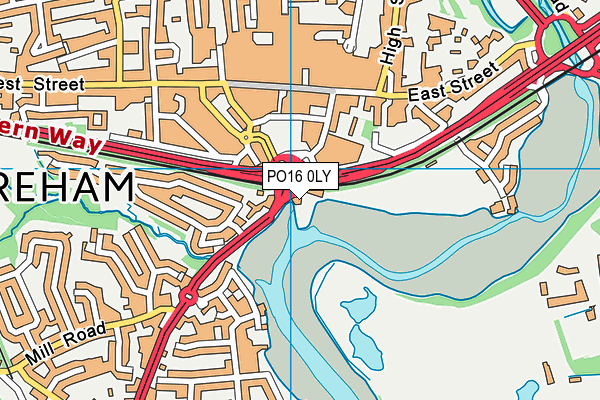 PO16 0LY map - OS VectorMap District (Ordnance Survey)