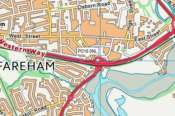 PO16 0NL map - OS VectorMap District (Ordnance Survey)