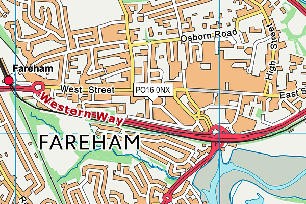 PO16 0NX map - OS VectorMap District (Ordnance Survey)