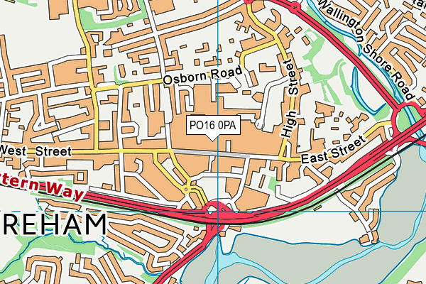 PO16 0PA map - OS VectorMap District (Ordnance Survey)