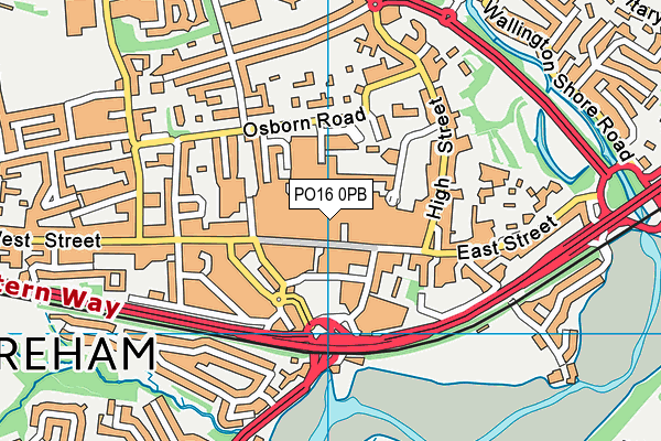 PO16 0PB map - OS VectorMap District (Ordnance Survey)