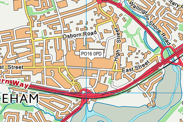 PO16 0PD map - OS VectorMap District (Ordnance Survey)