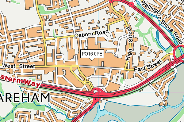 PO16 0PE map - OS VectorMap District (Ordnance Survey)