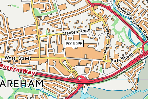 PO16 0PF map - OS VectorMap District (Ordnance Survey)