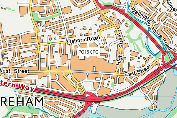 PO16 0PG map - OS VectorMap District (Ordnance Survey)