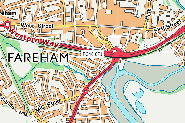 PO16 0PJ map - OS VectorMap District (Ordnance Survey)