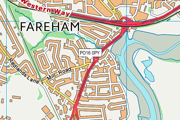 PO16 0PY map - OS VectorMap District (Ordnance Survey)