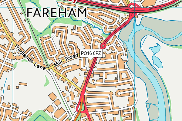 PO16 0PZ map - OS VectorMap District (Ordnance Survey)