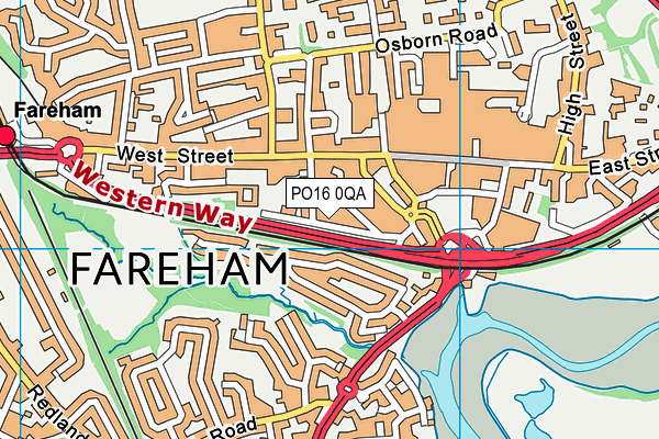 PO16 0QA map - OS VectorMap District (Ordnance Survey)