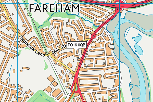 PO16 0QB map - OS VectorMap District (Ordnance Survey)