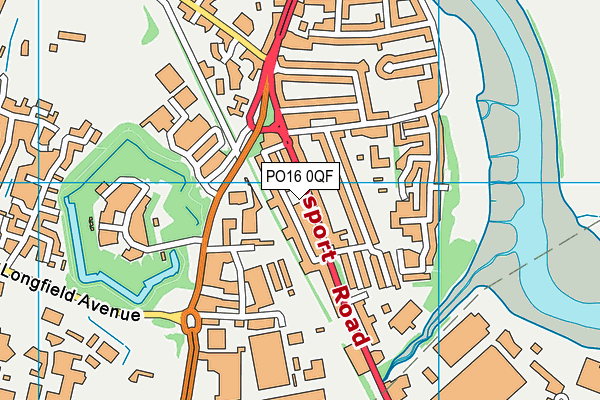 PO16 0QF map - OS VectorMap District (Ordnance Survey)