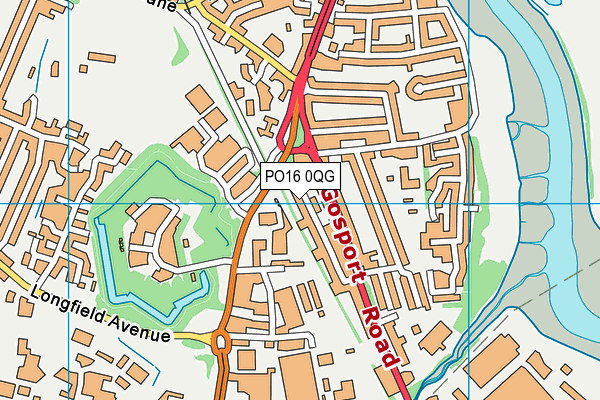 PO16 0QG map - OS VectorMap District (Ordnance Survey)