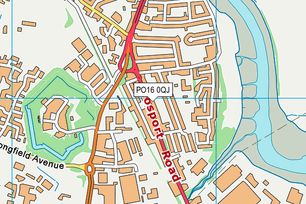 PO16 0QJ map - OS VectorMap District (Ordnance Survey)