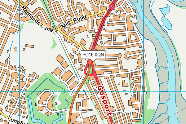 PO16 0QN map - OS VectorMap District (Ordnance Survey)